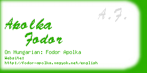apolka fodor business card